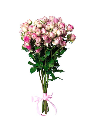 Розовые кустовые розы (от 9 до 101 шт.)